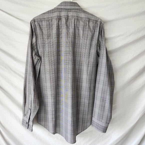 Calvin Klein Men’s Dress Shirt Slim Fit Non Iron Gray Button Up 15.5 34/35 - Picture 8 of 8